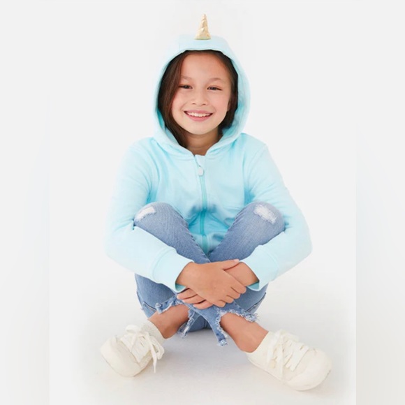 Cub Coat Girl’s Nell the Narwhal Zip-Up Hoodie - Picture 4 of 13